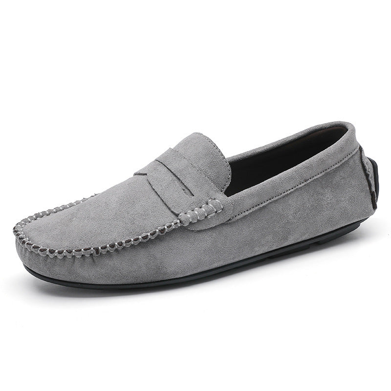 Herren elegante Veloursleder-Mokassin Fahrerhalbschuhe mit handgenähter Vordernaht und flexibler Gummiprofilsohle Shop Nory