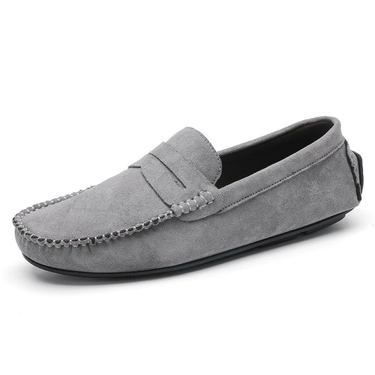 Herren elegante Veloursleder-Mokassin Fahrerhalbschuhe mit handgenähter Vordernaht und flexibler Gummiprofilsohle Shop Nory