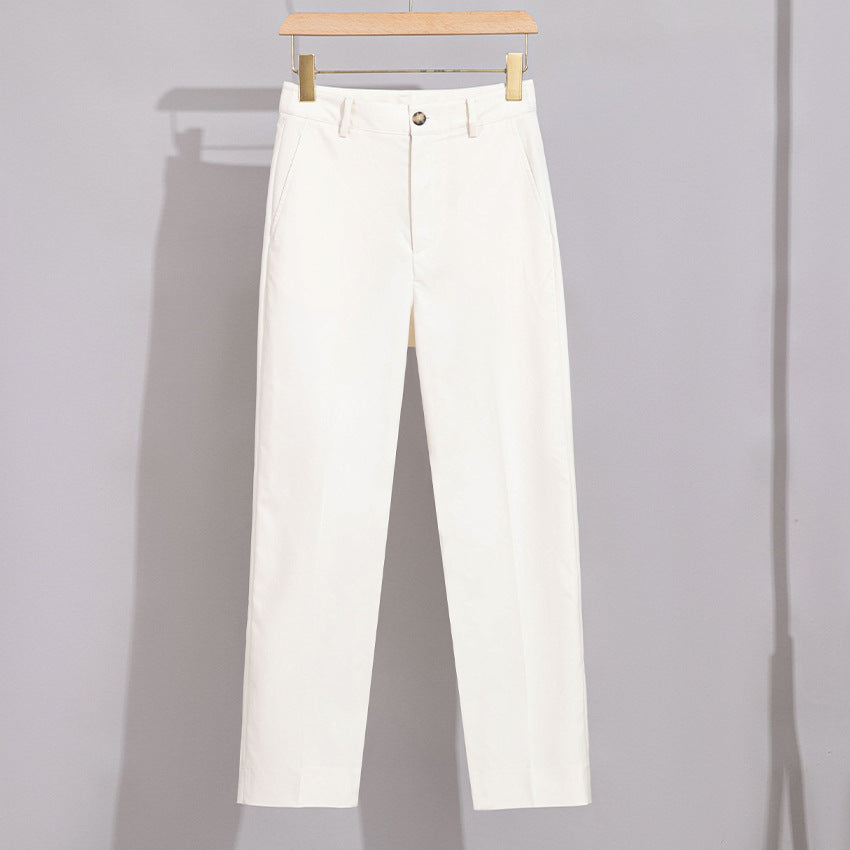 Damen Hochtaillierte gerade geschnittene Chino-Hose mit Bügelfalte Shop Nory