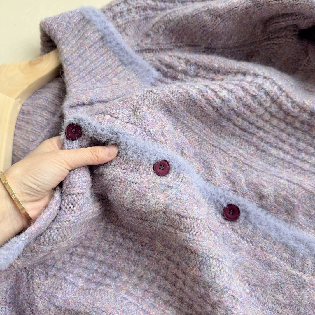 Damen Gemütlicher Strickcardigan mit hoher Knopfleiste Shop Nory