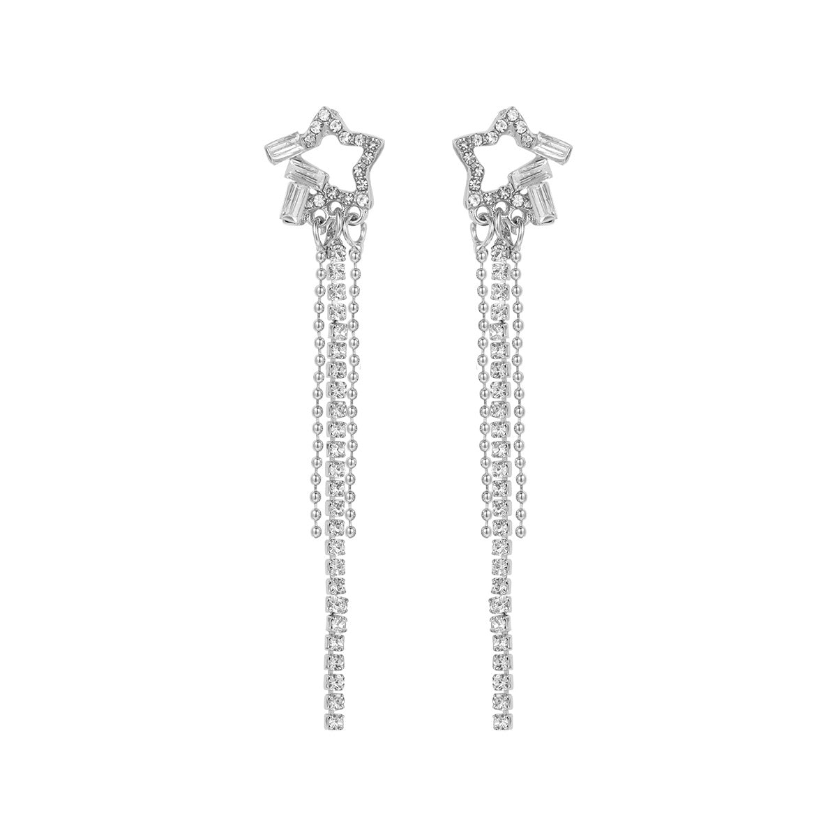 Damen Ohrringe mit funkelnden Kristallketten und stylishen Details Shop Nory