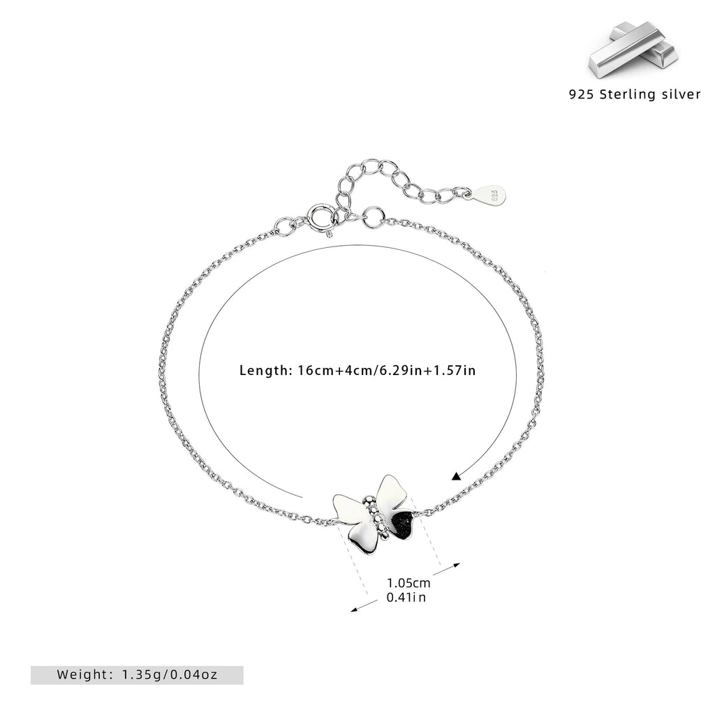 Damen Armband mit filigranem Schmetterlingsanhänger aus 925 Sterling Silber Shop Nory