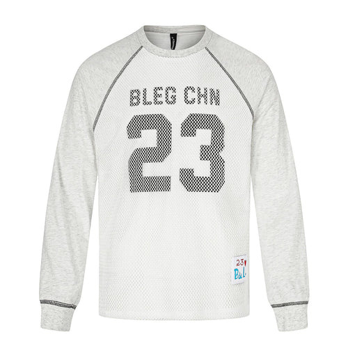 Herren Sportives Mesh-Layer Rundhals‑Sweatshirt mit Raglanärmeln und Front‑Print Shop Nory