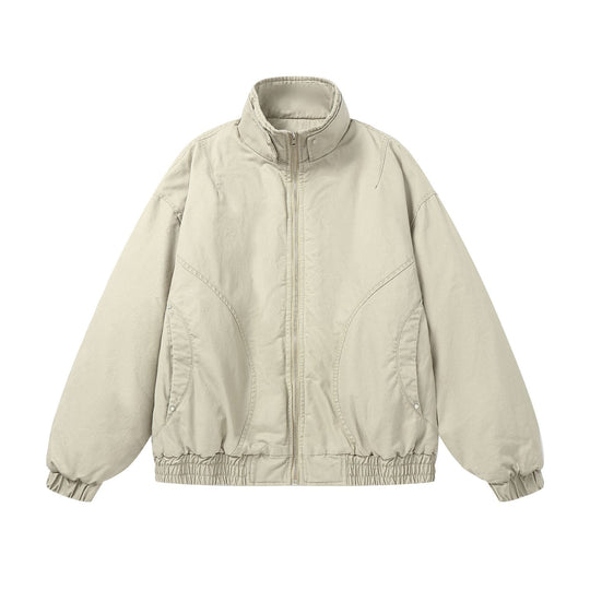 Damen Boxy-wattierte Bomberjacke mit hohem Stehkragen und elastischem Saum Shop Nory
