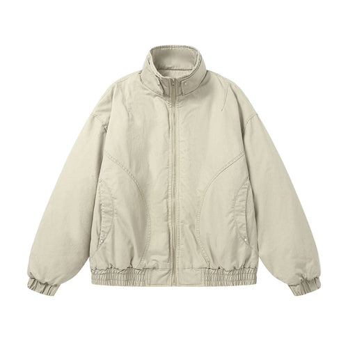 Damen Boxy-wattierte Bomberjacke mit hohem Stehkragen und elastischem Saum Shop Nory