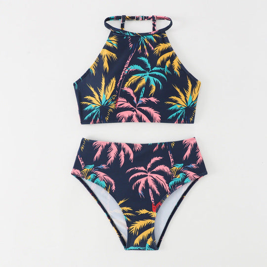 Damen Bikini-Set mit sportlichem Schnitt und trendigem Palmendruck Shopnory