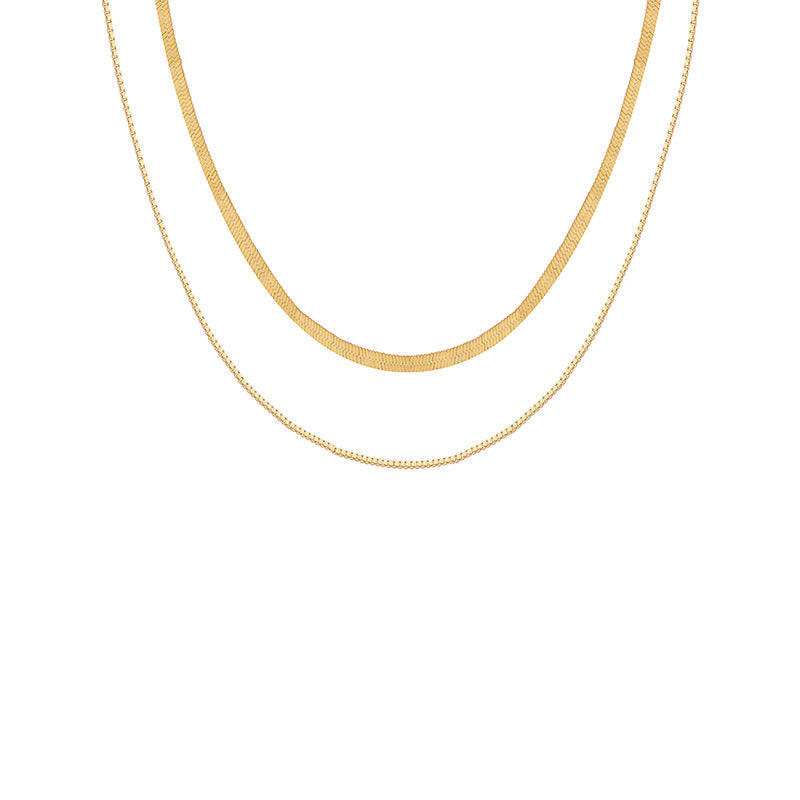 Damen Halskette mit doppeltem Gliederdesign Shop Nory