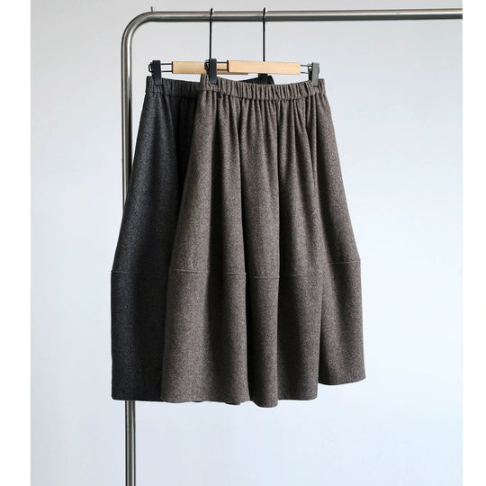 Damen Eleganter, schwingender Midi-Rock aus Wollmischung Shop Nory