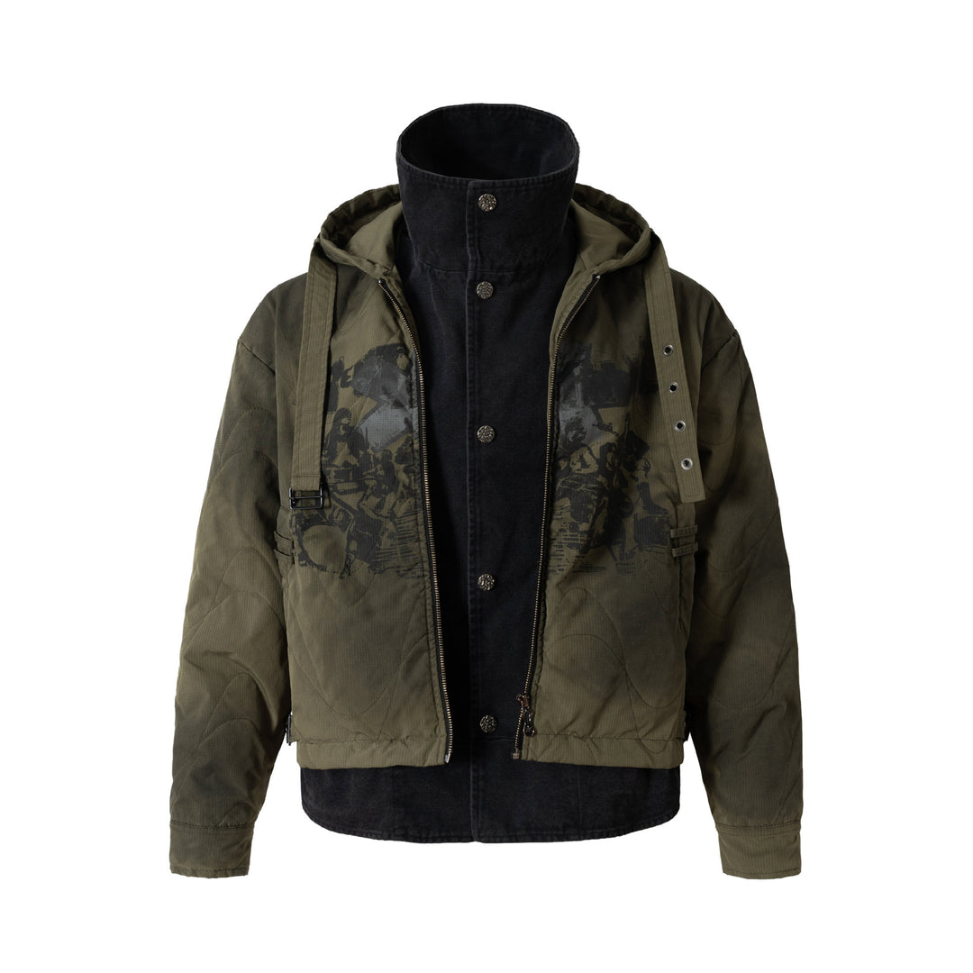 Herren Kurzer Field-Parka mit modularer Innenlage, Kapuze und Cargo‑Taschen Shop Nory