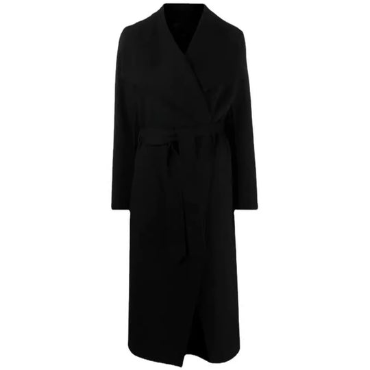 Damen Midilanger Wickelmantel mit übergroßem Schalkragen und verdeckten Reißverschlusstaschen Shop Nory
