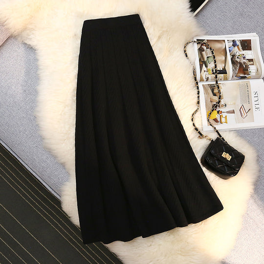Damen Plissierter Maxirock mit hohem Bund Shop Nory