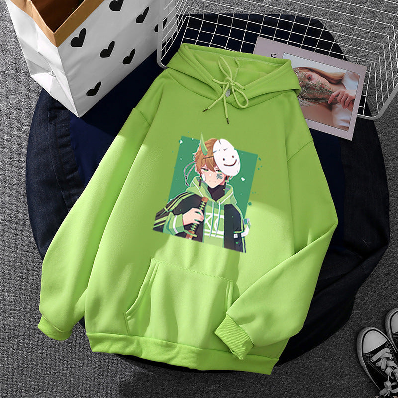 Damen nan Kapuzenpullover mit geprintetem Manga-Motiv und weichem Fleece-Innenfutter Shop Nory