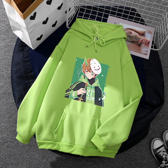 Damen nan Kapuzenpullover mit geprintetem Manga-Motiv und weichem Fleece-Innenfutter Shop Nory