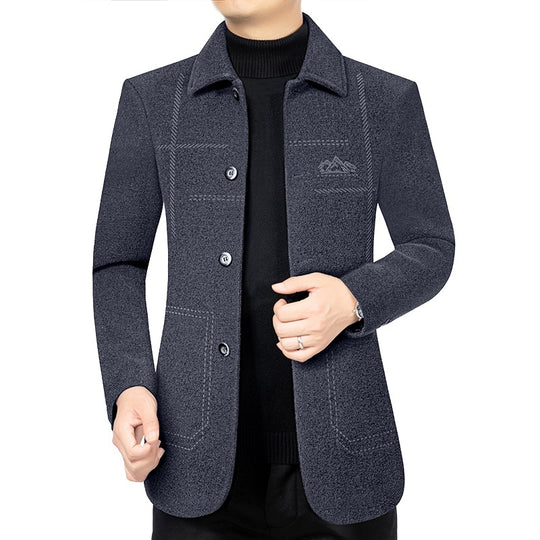Herren Leichter ungefütterter City-Mantel im Hemdjackenstil mit minimalistischer Knopfleiste Shop Nory