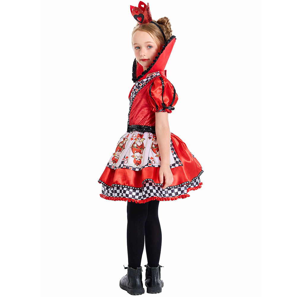 Mädchen Märchenhaftes Herz-Dame Kostüm mit Krone und Tüllrock Shop Nory