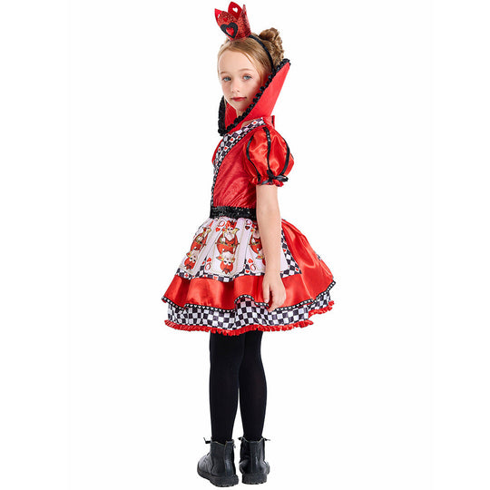 Mädchen Märchenhaftes Herz-Dame Kostüm mit Krone und Tüllrock Shop Nory