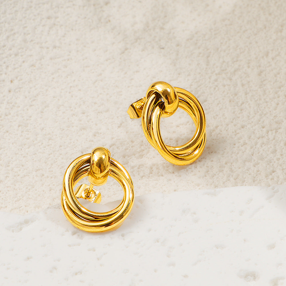 Damen modische Creolen mit doppeltem Spiraldesign Shop Nory