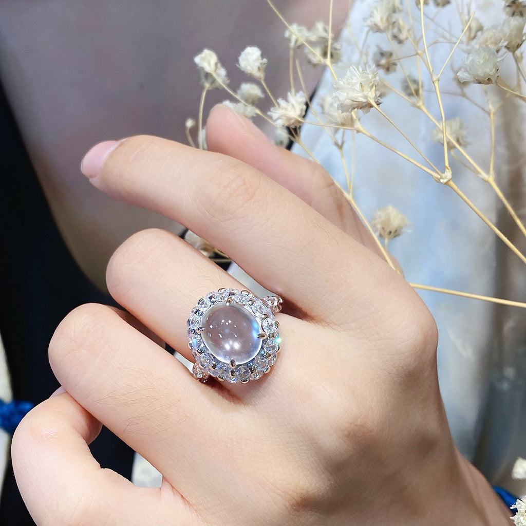 Damen eleganter Schmuckring mit facettiertem Kristallbesatz Shop Nory