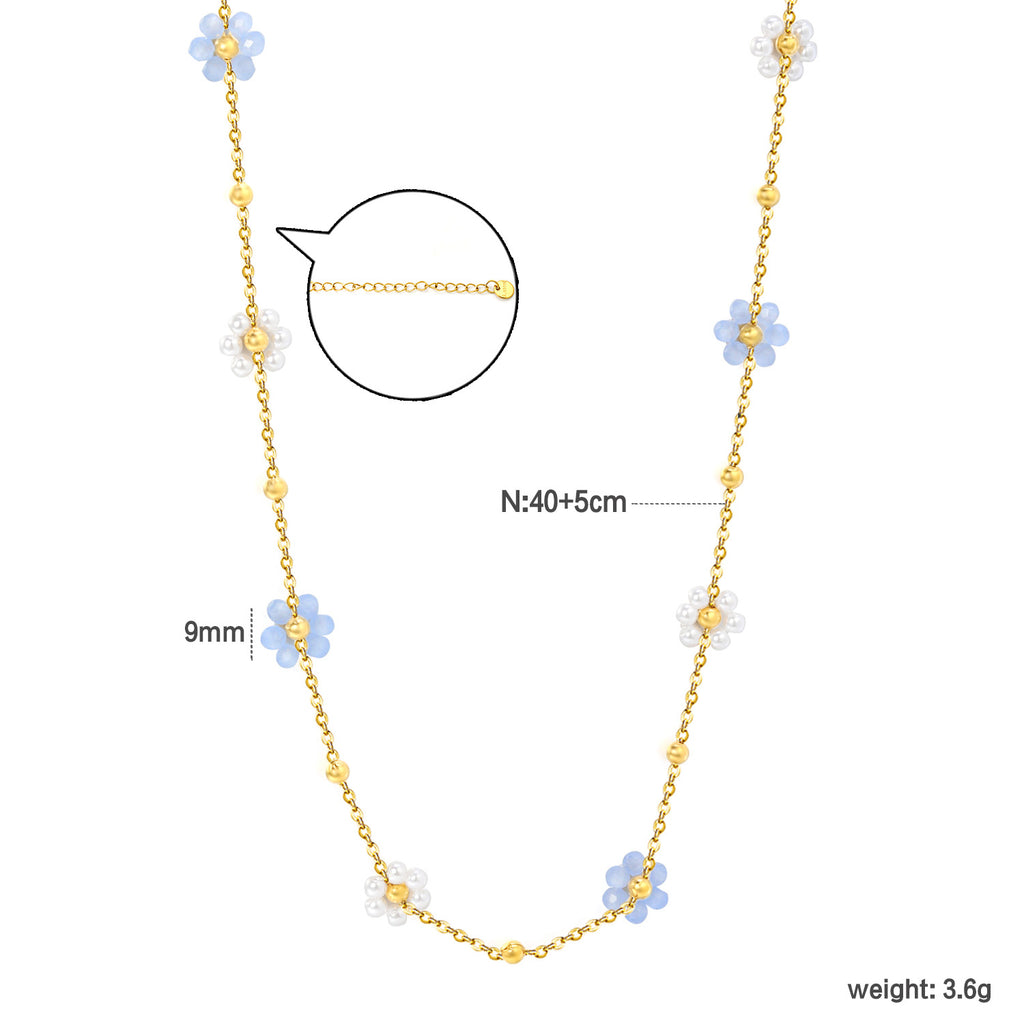 Damen Halskette mit floralem Design und hochwertigen Kristallakzenten Shop Nory