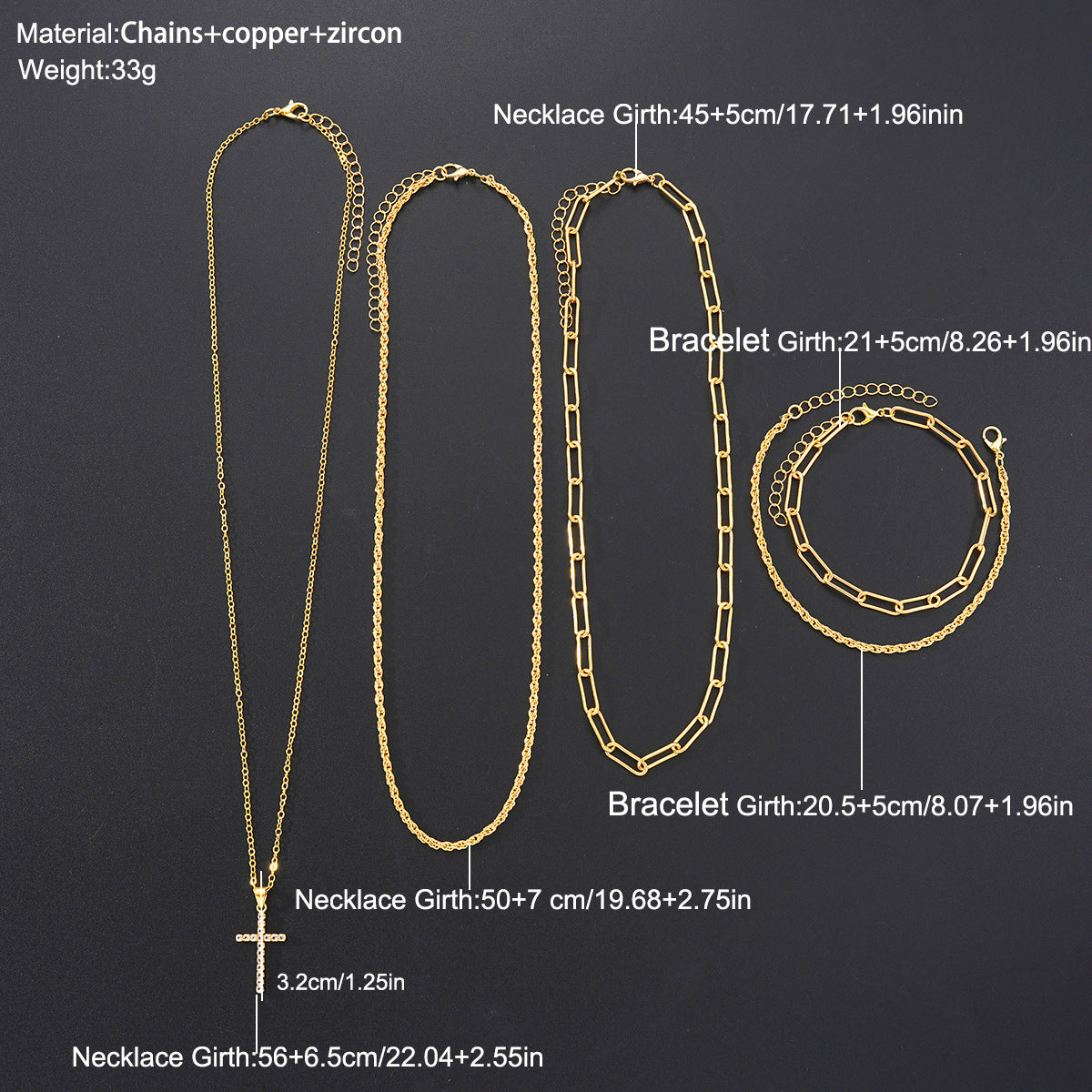 Damen Schmuckset mit elegantem Kreuzanhänger und modernem Kettendesign Shop Nory