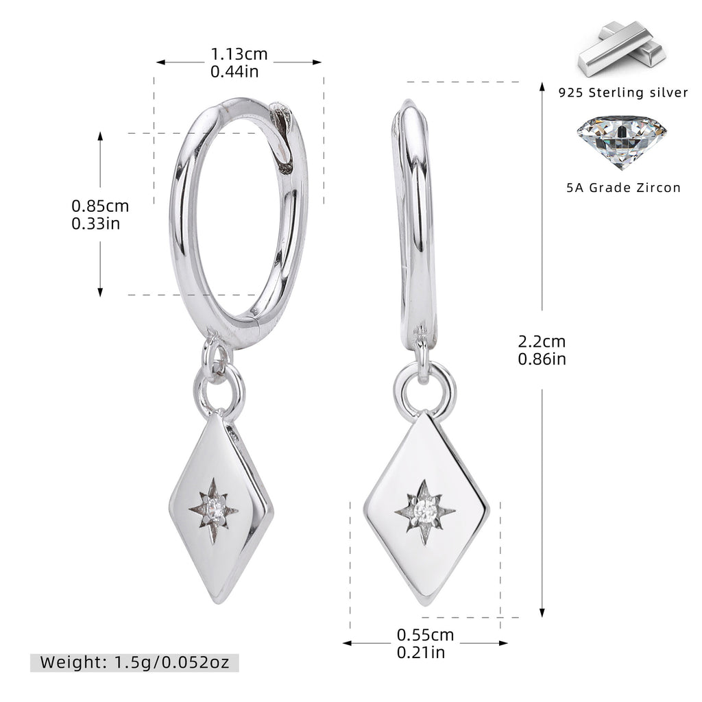 Damen Ohrhänger mit hochwertigem Zirkonanhänger aus 925 Sterling Silber Shop Nory