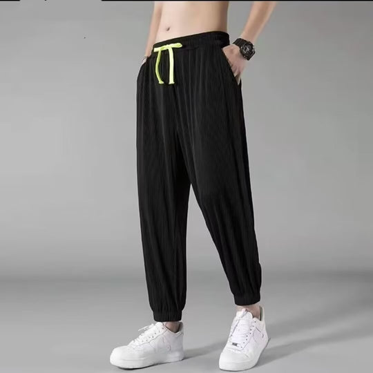 Herren Entspannte Freizeithose mit elastischem Bund und modischem Streifen Shop Nory
