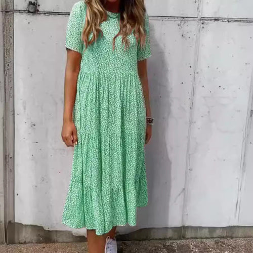 Damen Midi-Kleid mit zartem Blütenmuster und luftiger Silhouette