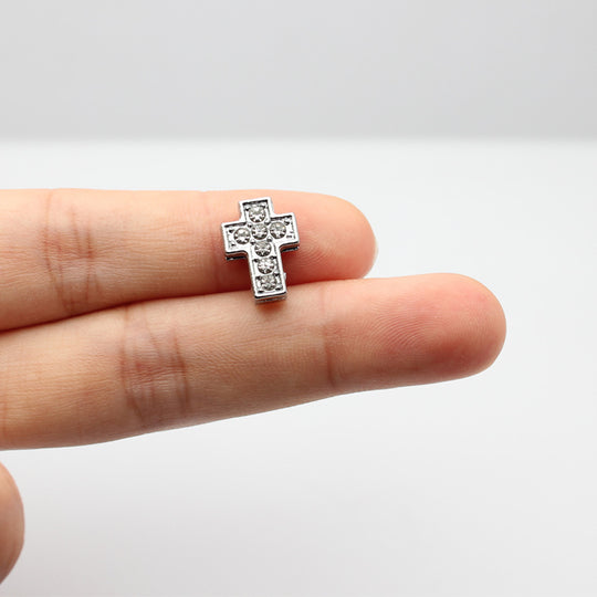 Filigraner Kreuzanhänger mit Kristallbesatz Für Armband und Kette