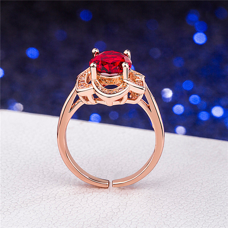 Damen Schmuckring mit floralem Design und funkelndem Hauptstein Shop Nory