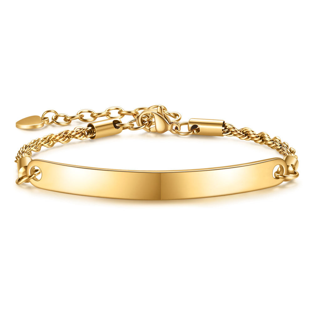 Damen personalisiertes Armband mit gravierbarem Anhänger Shop Nory