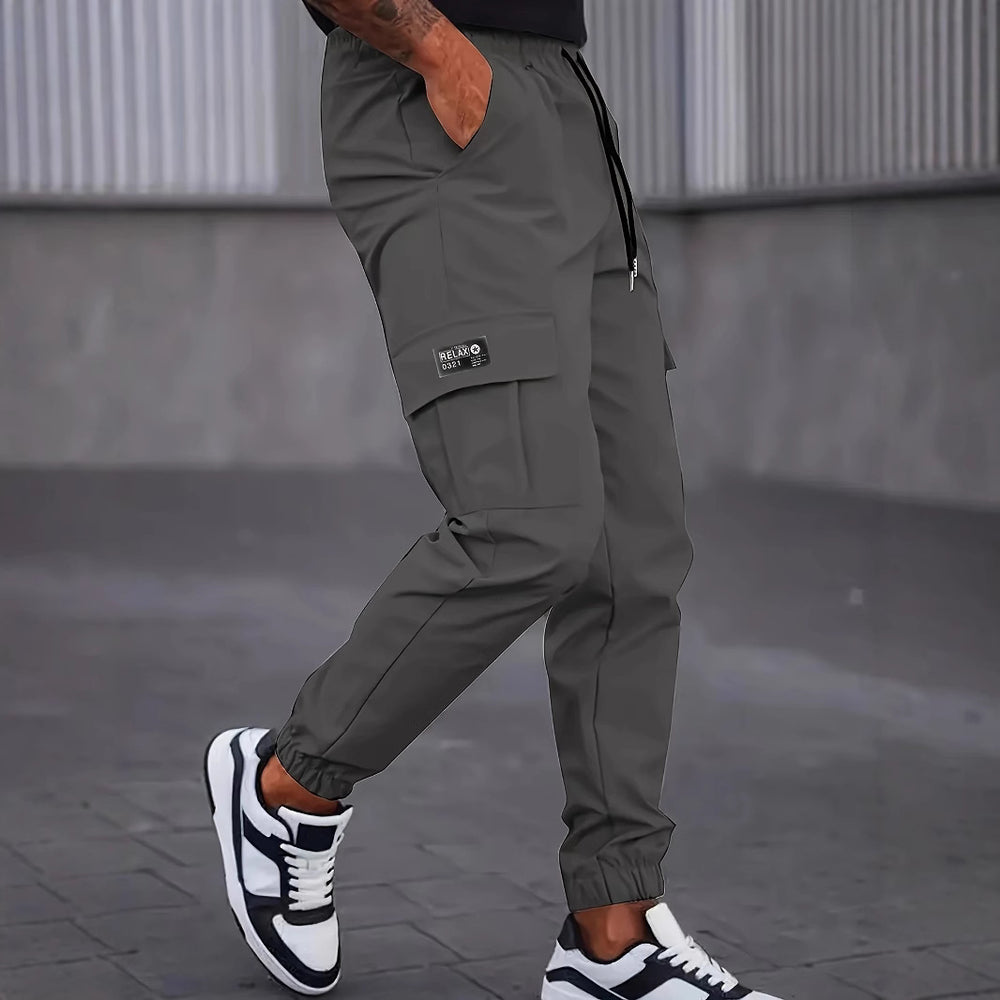 Herren Moderne Cargo-Jogginghose mit elastischem Bund, Kordelzug & Klappentaschen Shop Nory