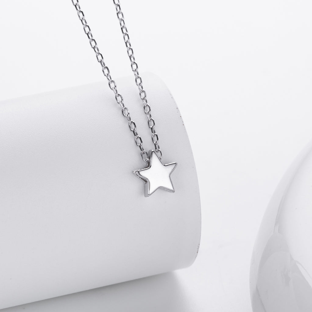 Damen Halskette mit funkelndem Sternanhänger aus hochwertigem 925 Sterling Silber Shop Nory