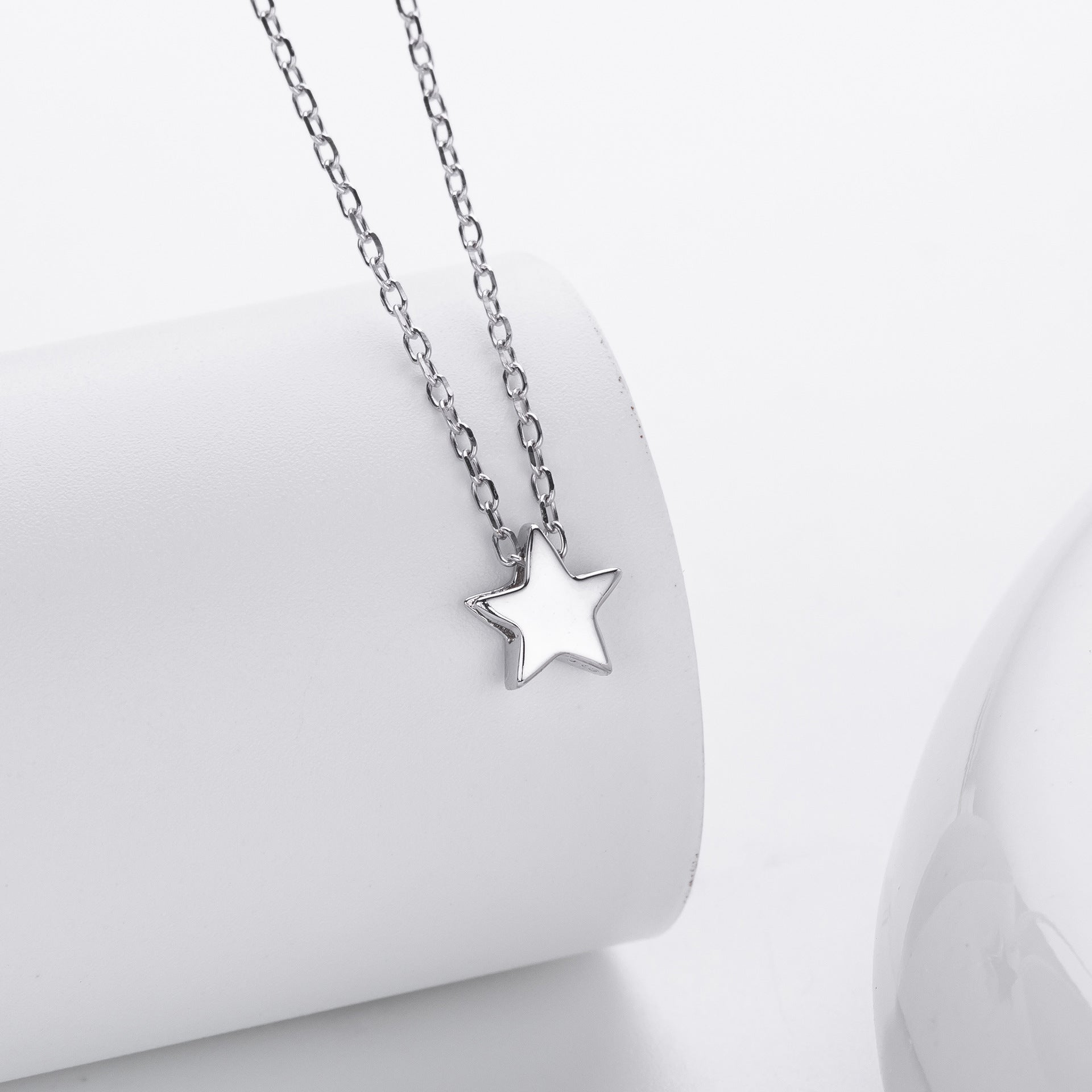 Damen Halskette mit funkelndem Sternanhänger aus hochwertigem 925 Sterling Silber Shop Nory