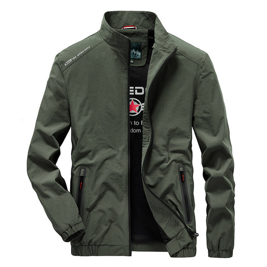 Herren leichte Softshell-Outdoorjacke mit Stehkragen wasserabweisender Oberfläche und Reißverschlusstaschen Shop Nory