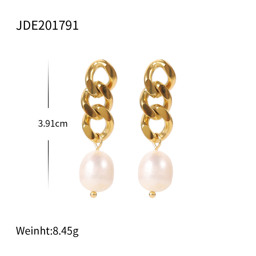 Damen Ohrhänger mit kunstvollem Ketten-Design und Perlenakzenten Shop Nory