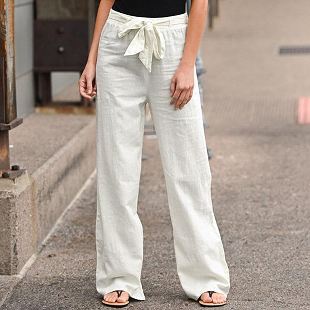 Damen Weite Lounge-Hose mit hohem Gummibund und dekorativem Bindeband Shop Nory