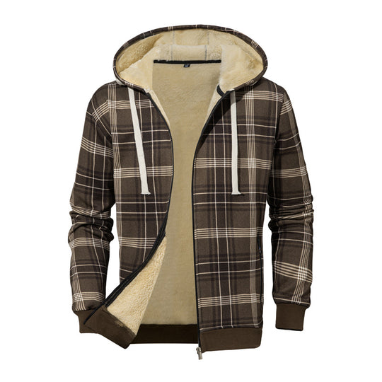 Herren Gemütliche Fleecejacke im karierte Design Shop Nory