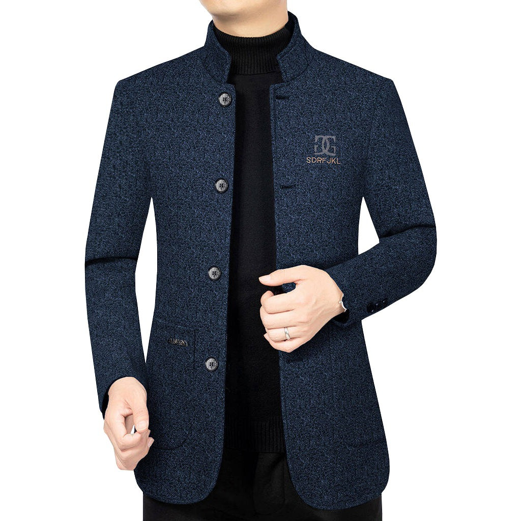 Herren Moderner Stehkragen-Blazer im Travel-Stil mit wattierter Innenfütterung Shop Nory