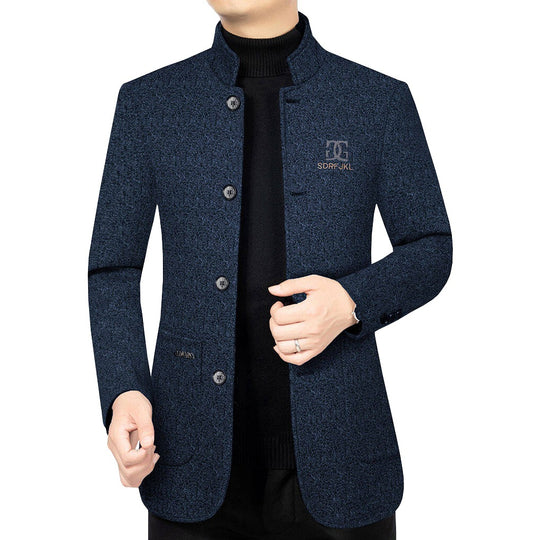 Herren Moderner Stehkragen-Blazer im Travel-Stil mit wattierter Innenfütterung Shop Nory