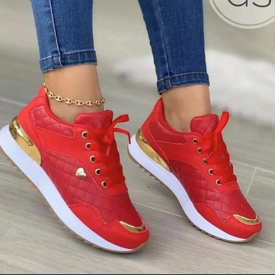 Damen Gepolsterte Sneaker mit Stepp-Optik und goldenen Akzenten Shop Nory