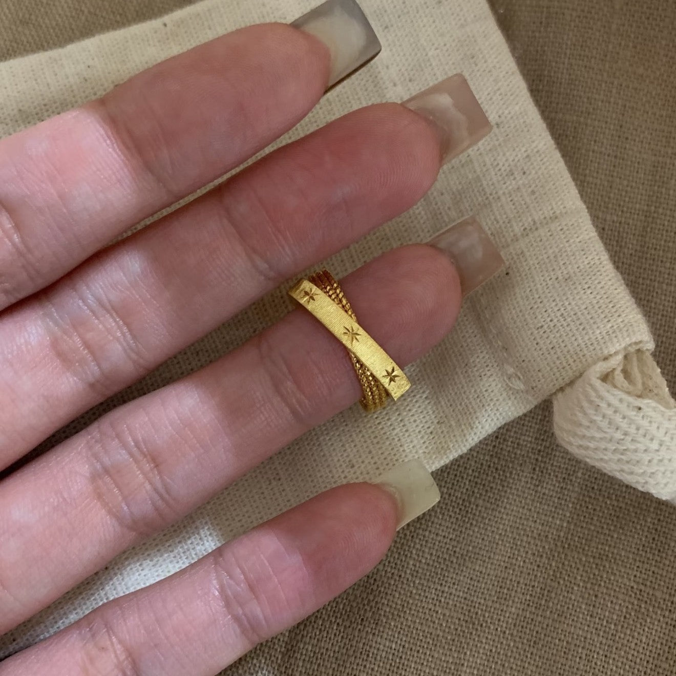 Damen Offener Ring mit elegantem Reliefdesign Shop Nory