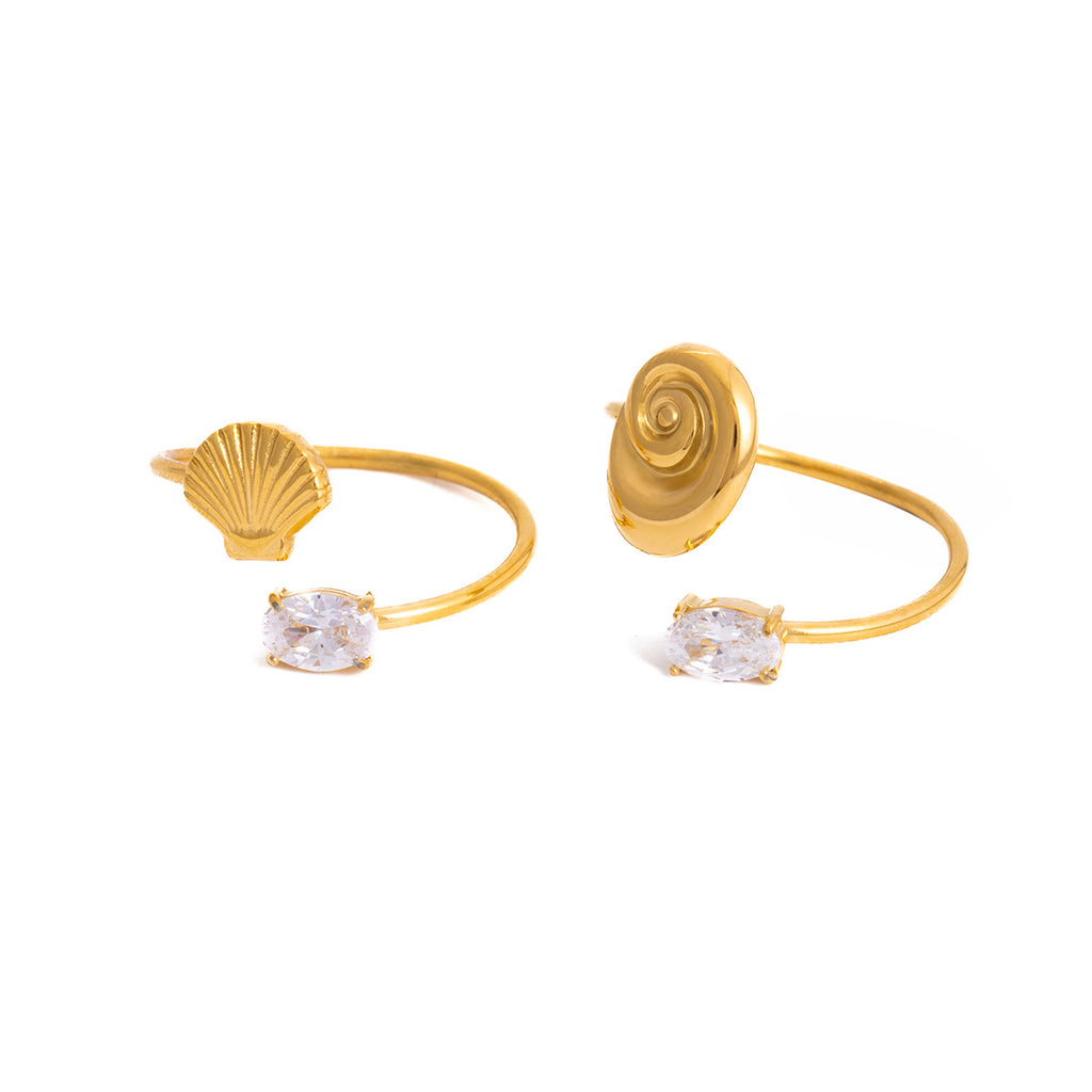 Damen Offener Ring mit spiralförmigem Design und strahlendem Zirkonia Shop Nory