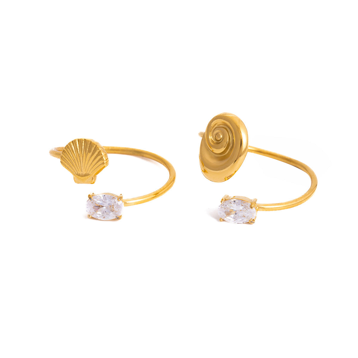 Damen Offener Ring mit spiralförmigem Design und strahlendem Zirkonia Shop Nory