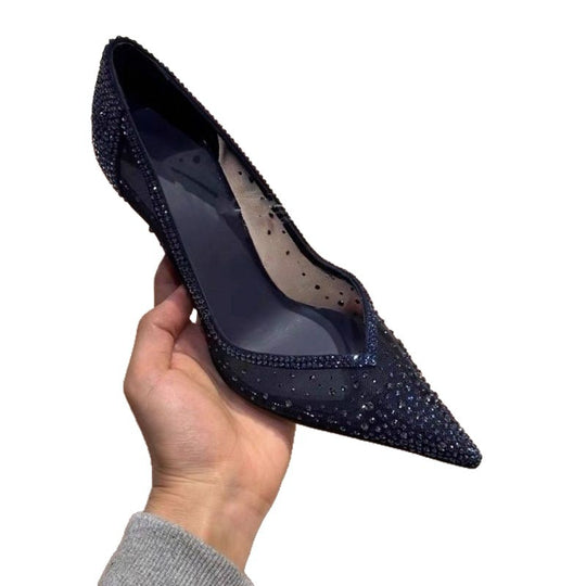 Damen Transparente Mesh‑Stiletto‑Pumps mit spitzer Zehenpartie und Strassbesatz Shop Nory