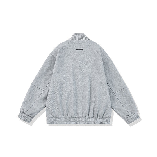 Unisex Boxy-Strickmix Übergangsjacke mit hohem Rippenkragen und elastischem Saum Shop Nory
