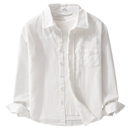 Herren Fransen-Overshirt aus Baumwollmix mit Brusttasche und Knopfleiste Shop Nory