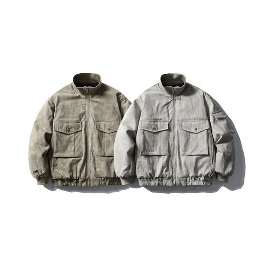Herren Boxy Utility-Blousonjacke mit Stehkragen, Cargo-Ärmel und aufgesetzten Pattentaschen Shop Nory