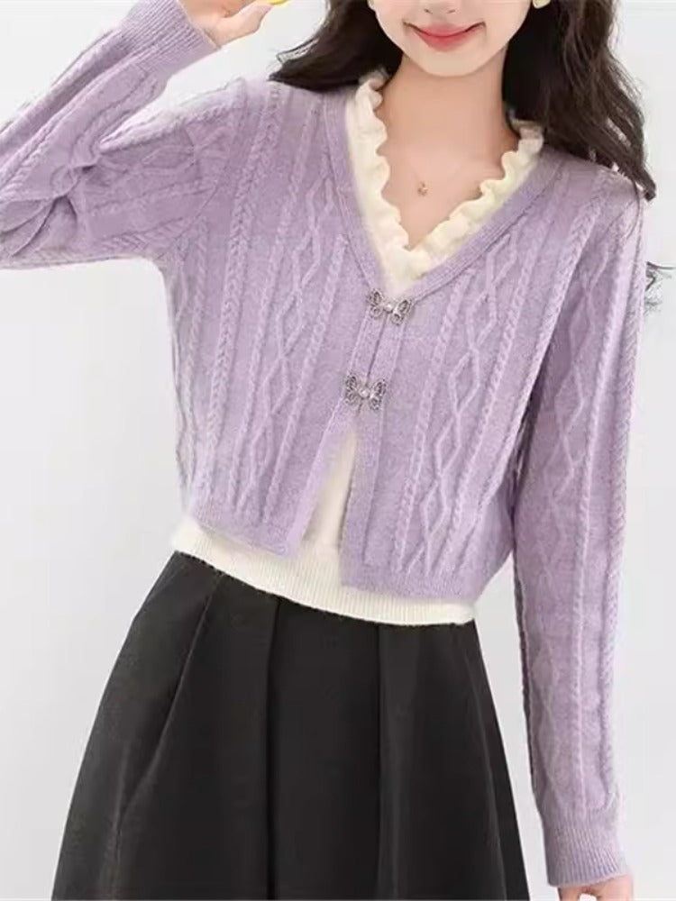 Damen Strickjacke mit V-Ausschnitt Shop Nory