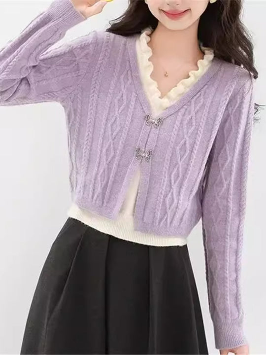 Damen Strickjacke mit V-Ausschnitt Shop Nory