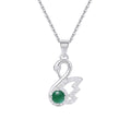 Damen Halskette mit eleganten Schwanenanhänger und edlem Jade-Element Shop Nory